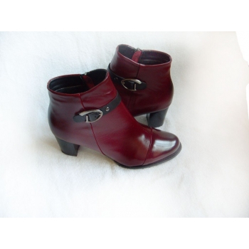 Skórzane szerokie botki tęgość H obcas 6 cm